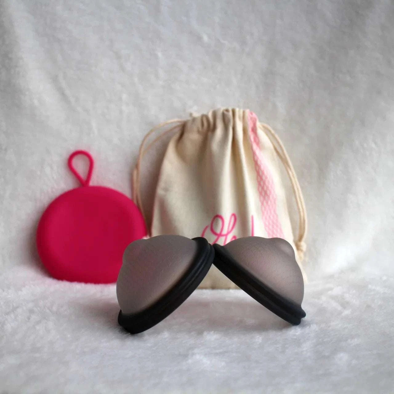 Pack de 2 disques menstruels réutilisables saines et écologiques disc'oh noir avec stérilisateur