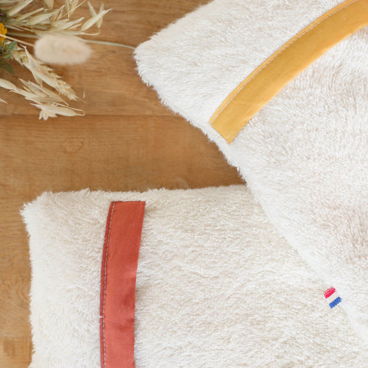 Bouillotte Calm’Oh en coton éponge avec housse amovible pour un lavage facile