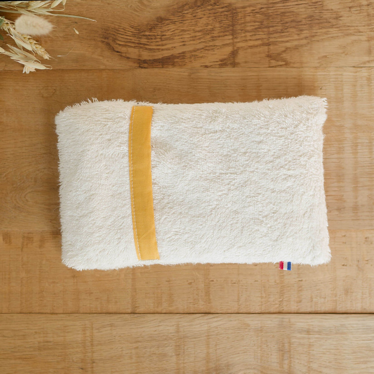 Bouillotte en coton éponge Calm’Oh – coloris biais moutarde
