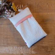 Bouillotte Calm’Oh en coton éponge avec housse amovible coloris saumon 