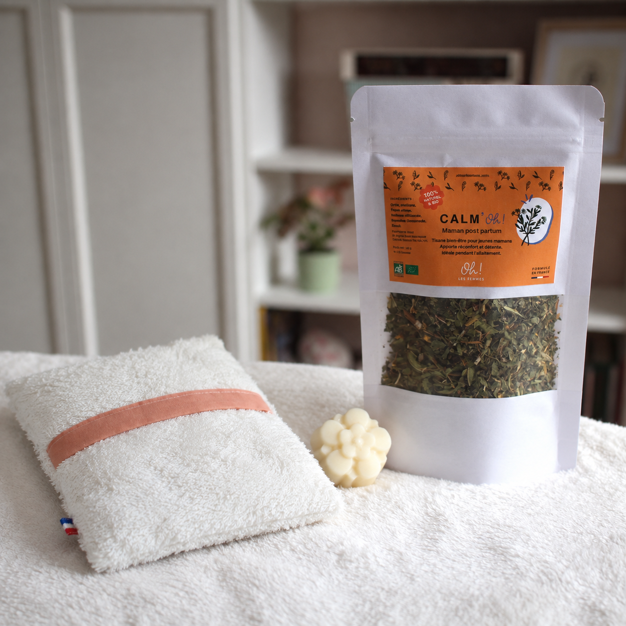 Coffret cadeau bien-être : tisane et bouillotte apaisant