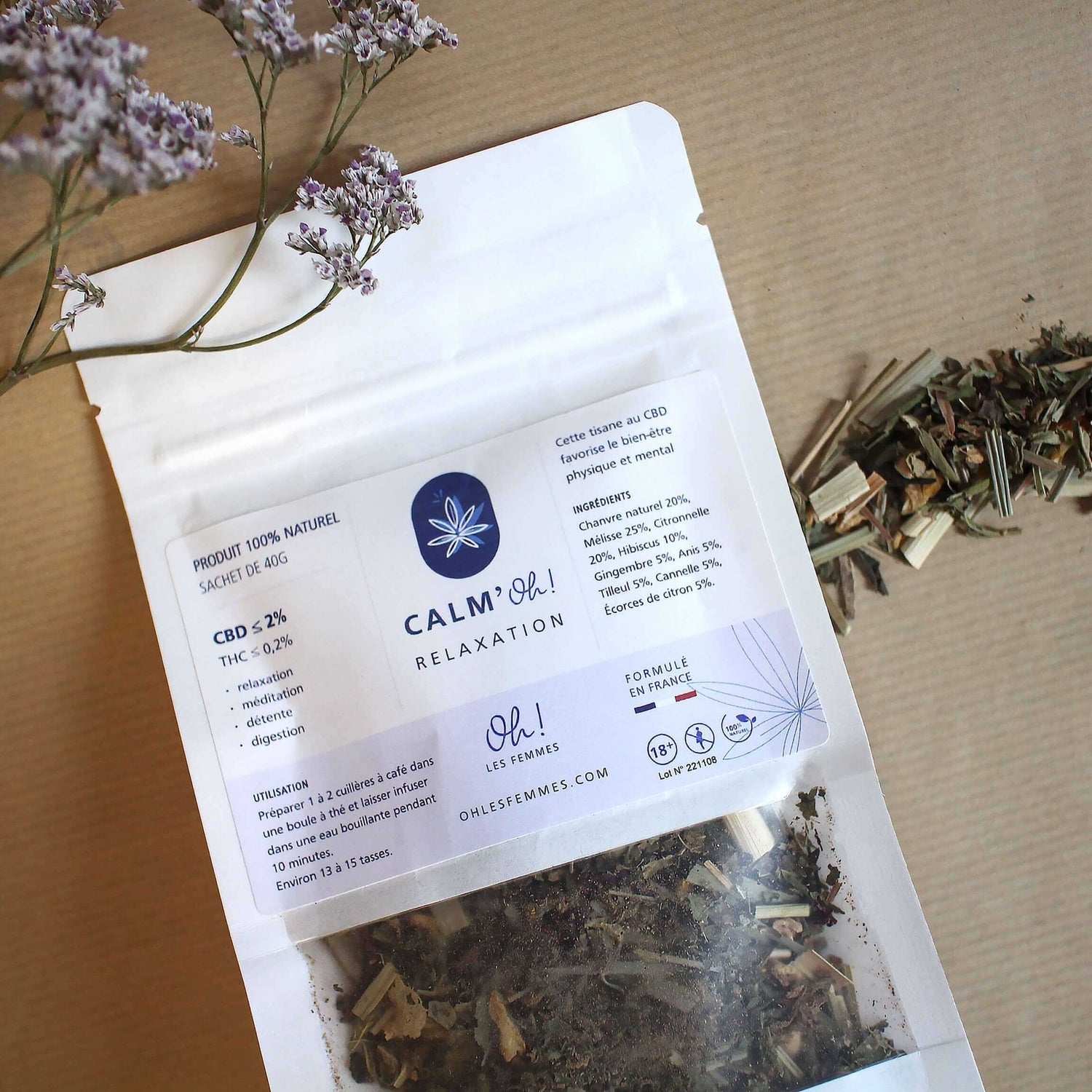 Infusion CBD La Relaxante ❤️ tisane contre stress anxiété, LPB