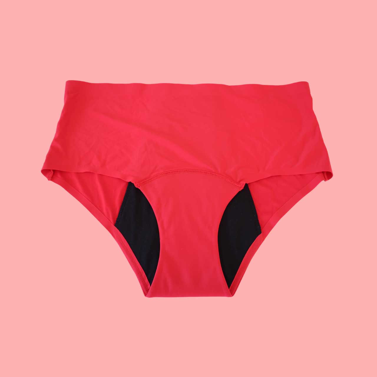 Culotte menstruelle Scarlet taille haute rouge face